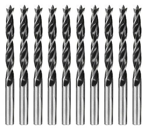 Brad Point Woodworking Drill Bit Set 1/8" Drill Hardwood softwood Cutting-10Pcs - Picture 1 of 7