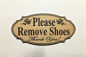 2" x 4" - "Please Remove Shoes" Doorbell Sign - Picture 1 of 4