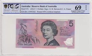 2015 $5 Note First Prefix BA15 SLABED PCGS 69 STRICTLY UNCIRCULATED RARE - Picture 1 of 1