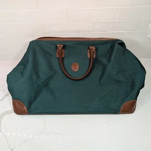 Ralph Lauren Bag Duffle Vintage Traveler Green Brown Signature Weekend Overnight - Picture 1 of 14