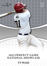 TY WAID 2022 LEAF PERFECT GAME "1ST EVER PRINTED" ROOKIE CARD!