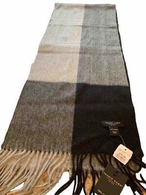 Bufanda para hombre Pronto Uomo Wearhouse 100 % cachemir negra gris bloque de color nueva con etiquetas Foto 1 de 4