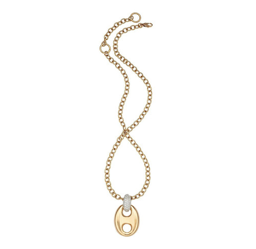 GUCCI Splendida collana con ciondolo in oro rosa e bianco 18 carati con diamanti 1 00 tcw 17 19"