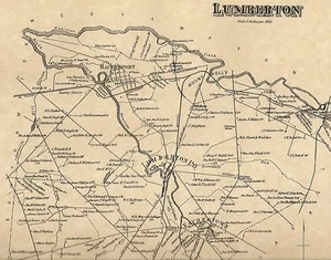 Lumberton Hainesport Eayrestown NJ 1876  Maps with Homeowners Names Shown - Picture 1 of 3