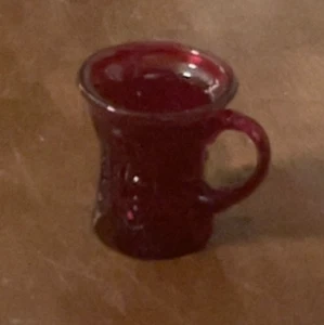 Vintage Small Ruby Red Shot Glass WIth Handle. Anchor Hocking. 3" Tall. - Picture 1 of 6