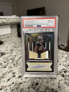 2022 Obsidian Chris Olave Rookie Jersey Ink-EE Yellow /25 PSA GEM MT 10 #RJICOL