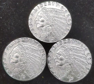 Lot of (3) 1/10 oz SILVER Incuse Indian Head .999 Fine Silver Round (JW452) - Picture 1 of 3