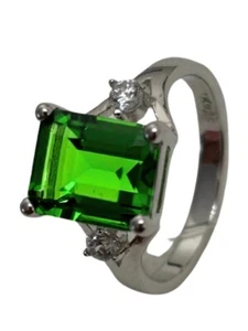 Rtp288 Classic Mt St Helens Green Helenite May Birthstone Sterling Silver Ring - Picture 1 of 2