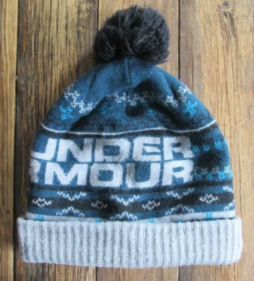 Gorro tejido Under Armour para hombre talla única OSFA acrílico logotipo azul a rayas acanalado Foto 1 de 4