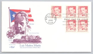 FDC LUIS MUNOZ MARIN 1990 Artmaster San Juan Puerto Rico - Picture 1 of 2