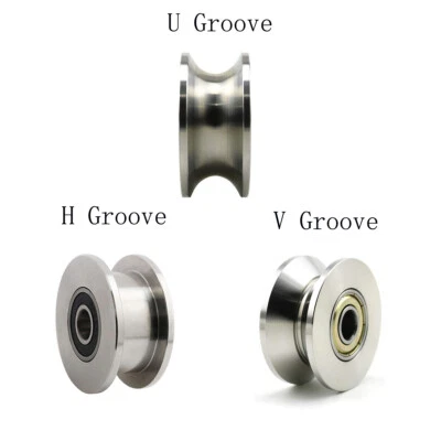 2 Pack U/V/H Groove Pulley Wheel for Rope Wall Mounted Silent Cable Pulley - Image 1 of 4