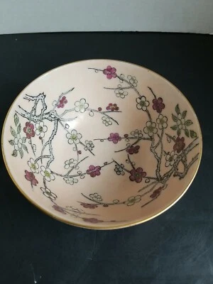 ВИНТАЖНАЯ ОРАНЖЕВАЯ КИТАЙСКАЯ ЧАША С ЦВЕТКОМ ВИШНИ КРАСИВЫЙ ОРАНЖЕВЫЙ ЦВЕТ ШИРИНА 6 ДЮЙМОВ - Изображение 1 из 4