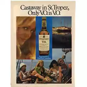 Vintage 1975 Seagram's Seagram's V.O. Print Ad Women Boating - Picture 1 of 1