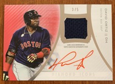 David ORTIZ🔥2017 Topps Diamond Icons Jersey Relic RED Ink AUTO #AR-DO 3/5 NM📈