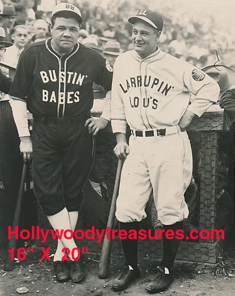 NY Yankees~Photo~Babe Ruth~Lou Gehrig~Poster~16" x 20" - Image 1 of 1