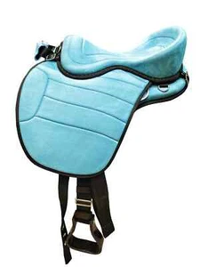 Sky-Blue Treeless Synthetic Suede Freemax Horse English Saddle In 14 Sizes - Picture 1 of 5