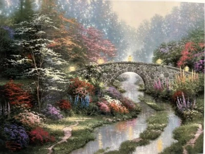 Thomas Kinkade "Sweetheart Gardens" Brookside Hideaway. Litografía firmada a mano Foto 1 de 4