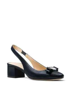 NWT MICHAEL MICHAEL KORS Black Caroline Leather Slingback Pumps 7.5M - Picture 1 of 8