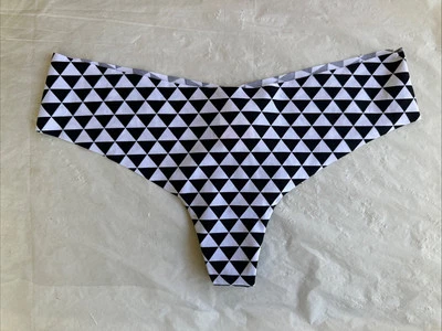 Victoria’s Secret Tanga Panty Rosa Mediano Negro Blanco Geo No Show De Colección Foto 1 de 4