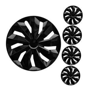 15 Black Wheel Rim Cover Hubcaps Replacement R15 Hub Caps Snap On Universal - Picture 1 of 7