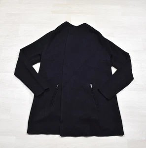 Cárdigan suéter Talbots para mujer de lana merino negro frente abierto Lagenlook mediano - Imagen 1 de 6