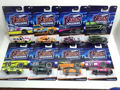 2026 Hot Wheels Neon Speeders  Cars Complete Set Of 8 - Image 1 of 4