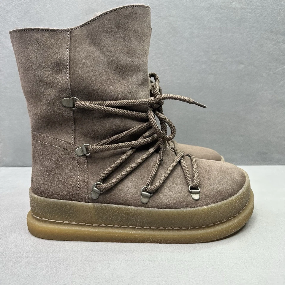 Birkenstock Masi Womens Size 7 (EU 38) Winter Boots Taupe Suede Shearling Lined - Изображение 1 из 4