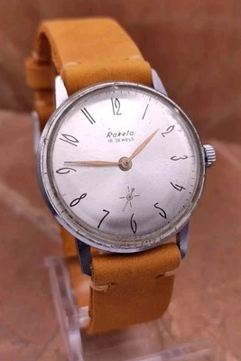 Reloj Raketa Raro 16 Joyas Hombre Manual Soviético URSS Cuero 2603 Mecánico Regalo Foto 1 de 4