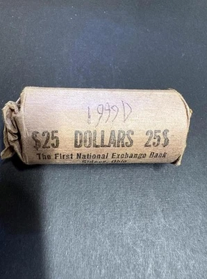 1999 D origininal bank wrapped uncirculated roll SBA dollars semi prooflike - Image 1 of 4