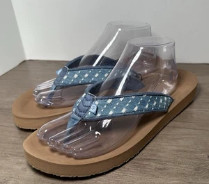 Minnetonka Hedy Damen-Sandale in blau Denim Größe 10 neu mit Etikett Flip-Flop Riemen - Bild 1 von 10