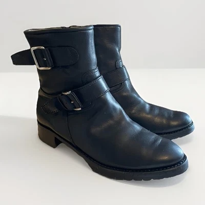 Bota de Moto GRAVATI Italia 7 M Cuero Negro Cremallera Tobillo Doble Hebilla Vibram Foto 1 de 4