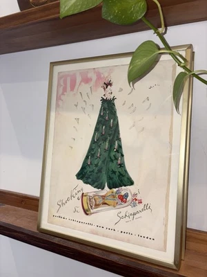 框架原版复古 Vogue 杂志 Schiaparelli 广告 C. 1939 年 12 月  — 第 1/4 张图片