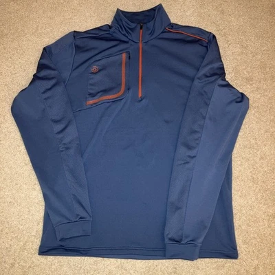 Stylish Galvin Green Men’s Long Sleeved Sports Top, XL, Petrol Blue/Grey - Image 1 of 4