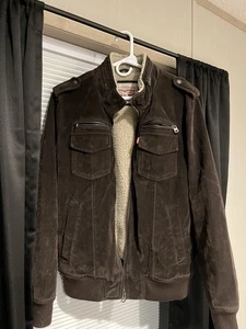 Levi's Faux Sherpa Lined Full Zip Outerwear Bomber Jacket NWT Buck Brown - Picture 1 of 6