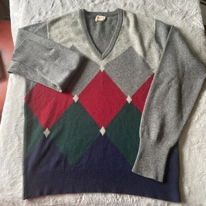 VTG  Barrie 100% Cashmere Sweater Made in Scotland Argyle Size Small - Picture 1 of 6