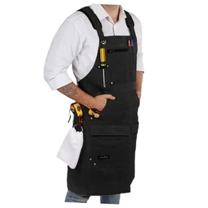 Men's Carpenter Apron - Heavy Duty Waxed Canvas Workshop & Woodworking Tool - - Picture 1 of 7