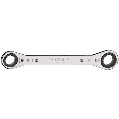 Klein Tools 116 Inch x 34 Inch Ratcheting Box Wrench with Chrome Finish - Image 1 of 2
