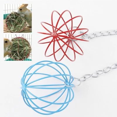 Кормушка для домашних животных кроликов сена кормушка стойка для травы мяч для кормления морских свинок хомяков дневная - Изображение 1 из 4