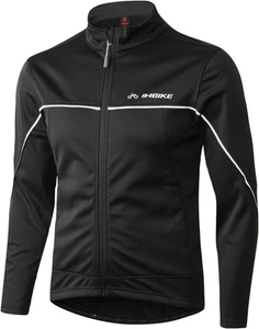 Men'S Cycling Jacket Winter Fleece Thermal Windproof Soft Shell Wind Coat Medium - Picture 1 of 6