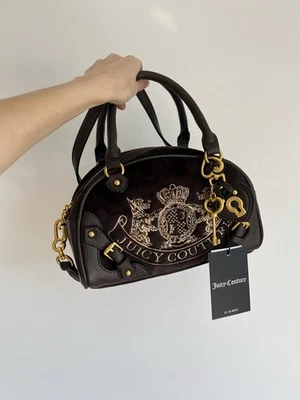 Juicy Couture Brown & Gold Vintage Style Twig Dog Bowling Bag Brand new - Image 1 of 4