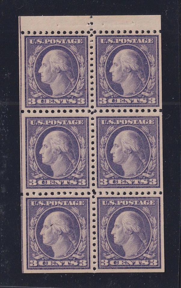 1918 Sc 502b booklet pane 3c MNH XF nice OG with Position I marking (LA - Image 1 of 2