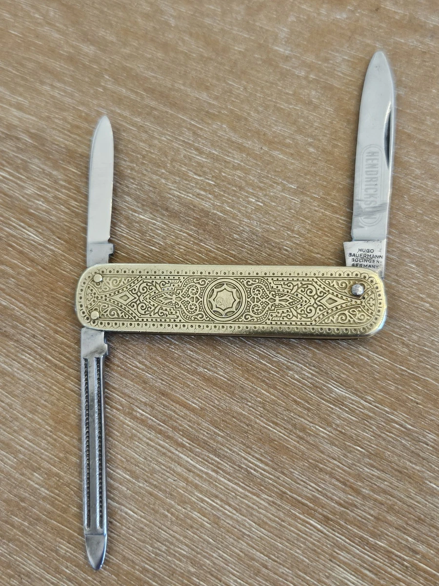 Solingen Brass Handle Pocketknife Collectible Vintage Factory
