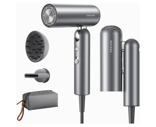 DREAME Pocket Hair Dryer 1300W Dual Voltage Travel Hair Dryer with Diffuser