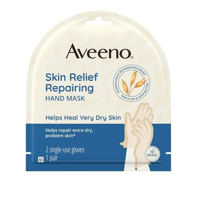 Aveeno Skin Relief Repairing Hand Mask, Moisturizing Gloves with Prebiotic Oat & - Image 1 of 4
