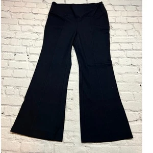 Anthropologie Hose Stretch schwarz ausgestellt seitlicher Reißverschluss mit Nähten vorne & hinten Medium - Bild 1 von 6