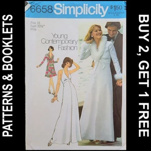 Vintage Simplicity Dress in 2 Lengths & Unlined Jacket Pattern #6658 Size 10 CUT - Picture 1 of 6