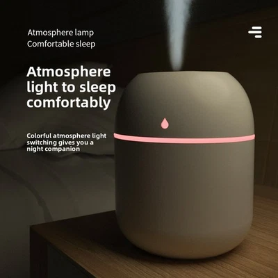 Mini Usb Humidifier With Colorful Led Light For Home Office Comfort - Image 1 of 4