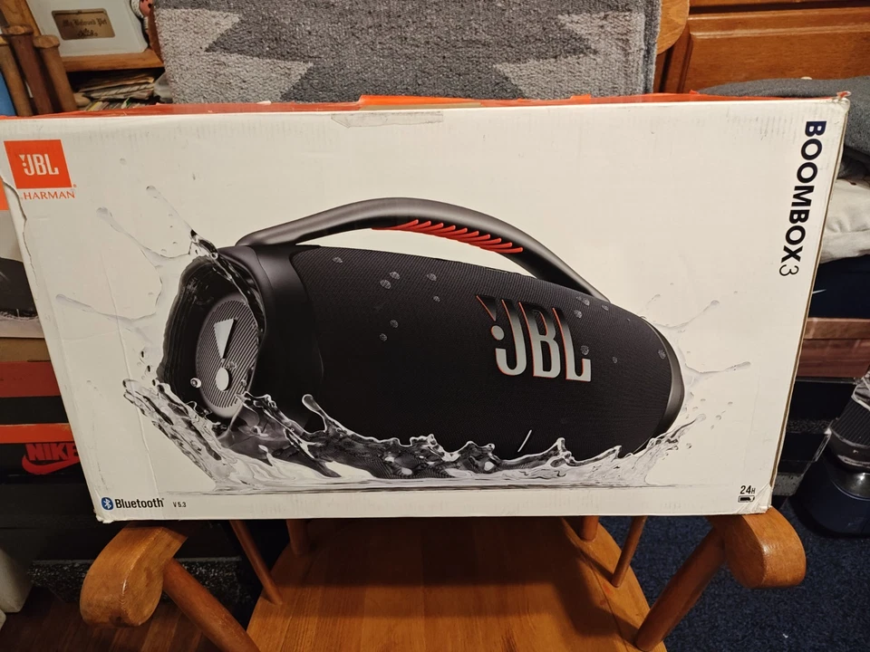 JBL Boombox 3 Black Portable Bluetooth Speaker With Case (Open Box) - Image 1 of 4