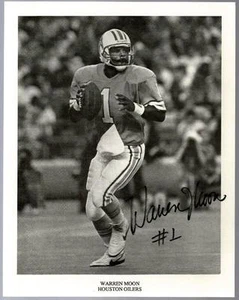 Houston Oilers HOF Warren Moon Signed Auto 6x8 Vintage Photo JSA SOA - Picture 1 of 1