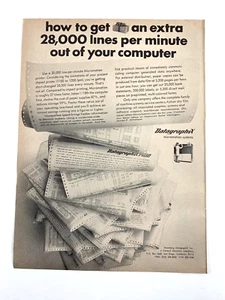 Vintage Magazine Ad, DATAGRAPHIX 1970's. B&W.  - Picture 1 of 1